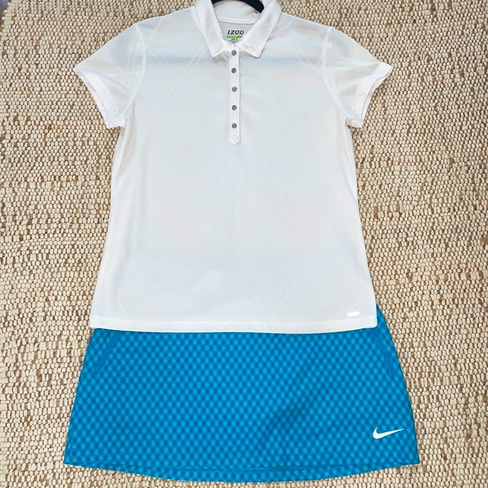 Entire outfit! Nike Medium golf skirt with matching white izod medium polo ⛳️$24